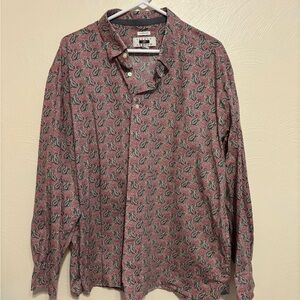 Joseph Abboud Men's Pink and Gray Paisley Shirt